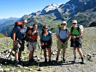 Group at the Col du Bonhomme