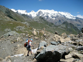 On the trail, Tour Monte Rosa