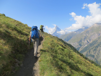 Hiking toward the Matterhorn