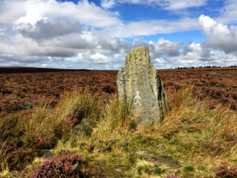 Blue Man in the Moon standing stone on the Coast-to-Coast walk