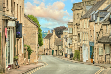 High Street through Painswick on the Cotswold Way