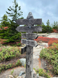 Trail sign in Acadia National Park