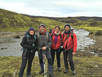 Happy hikers Iceland trek
