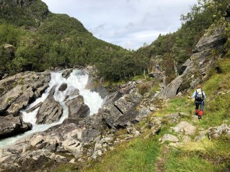 Hiking along side a water norway